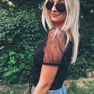 H&M Black Puff-Sleeved Top